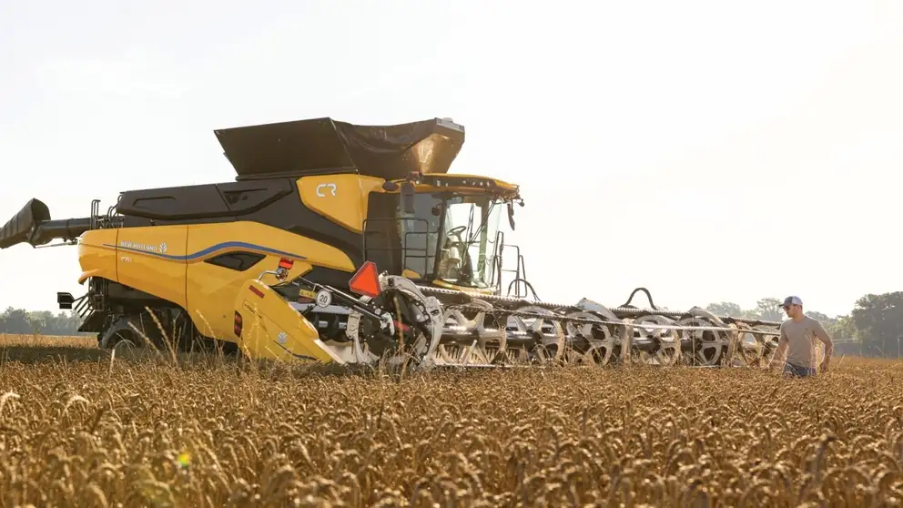 CR11 combine operates in the field