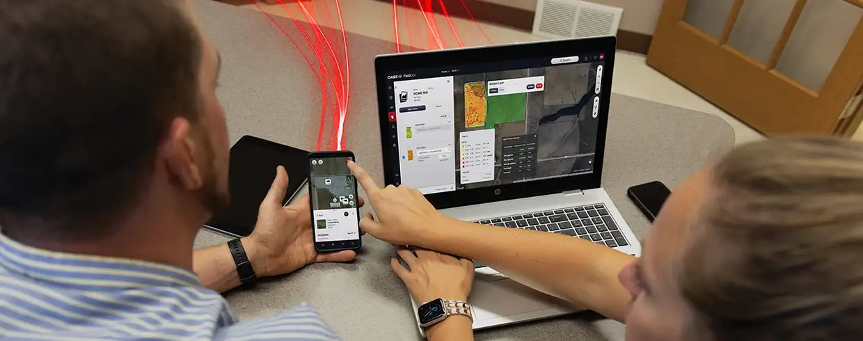 Case IH FieldOps in Office with a data overlay
