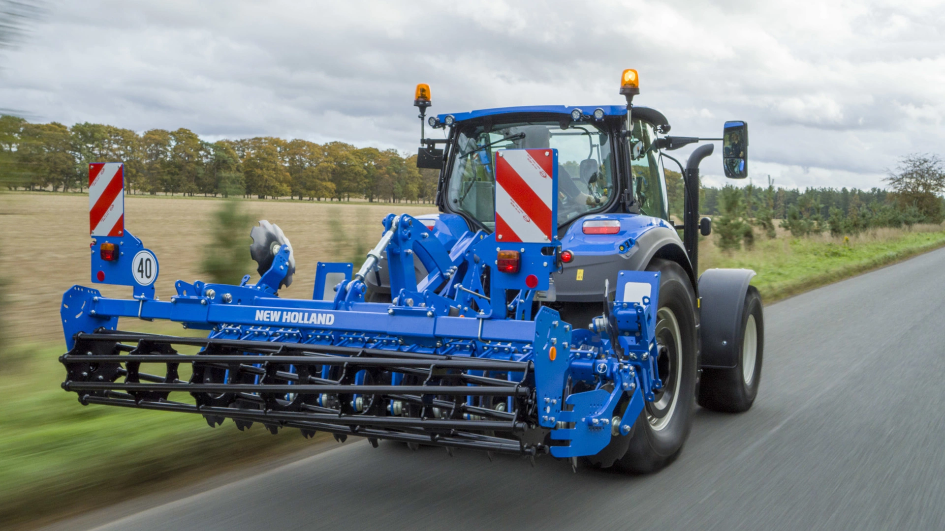 New Holland tractor en route with SDM & SDH Disc Cultivators for upcoming soil tilling tasks