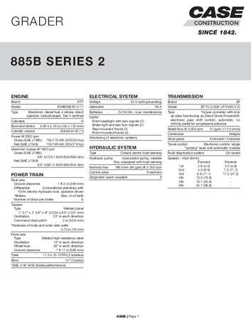 SPEC - 885B Series 2