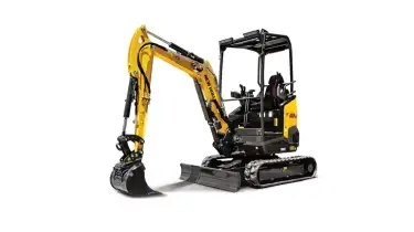 Mini excavator side profile.