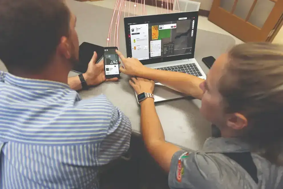 Case IH FieldOps in Office with a data overlay