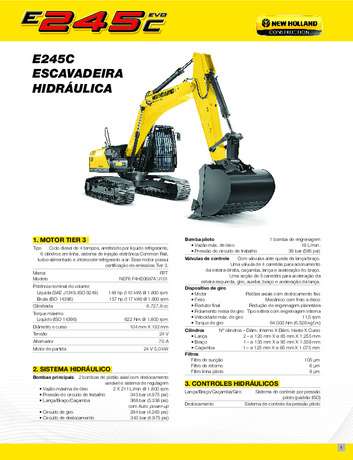 Folheto Técnica - Escavadeira Hidráulica E245C