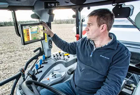 New Holland IntelliView 4 Plus diisplay inside cab of tractor