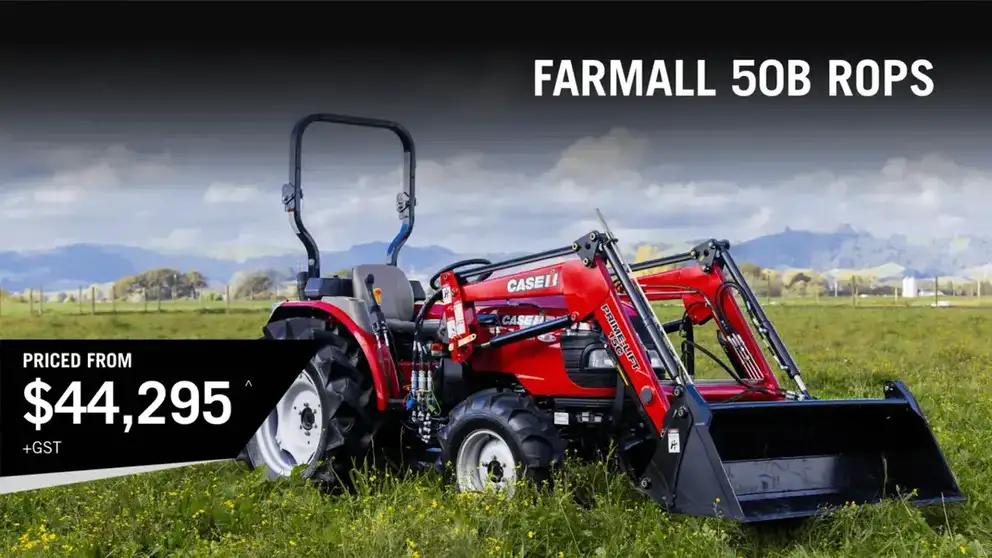 Red Case IH Farmall B tractor working in field 