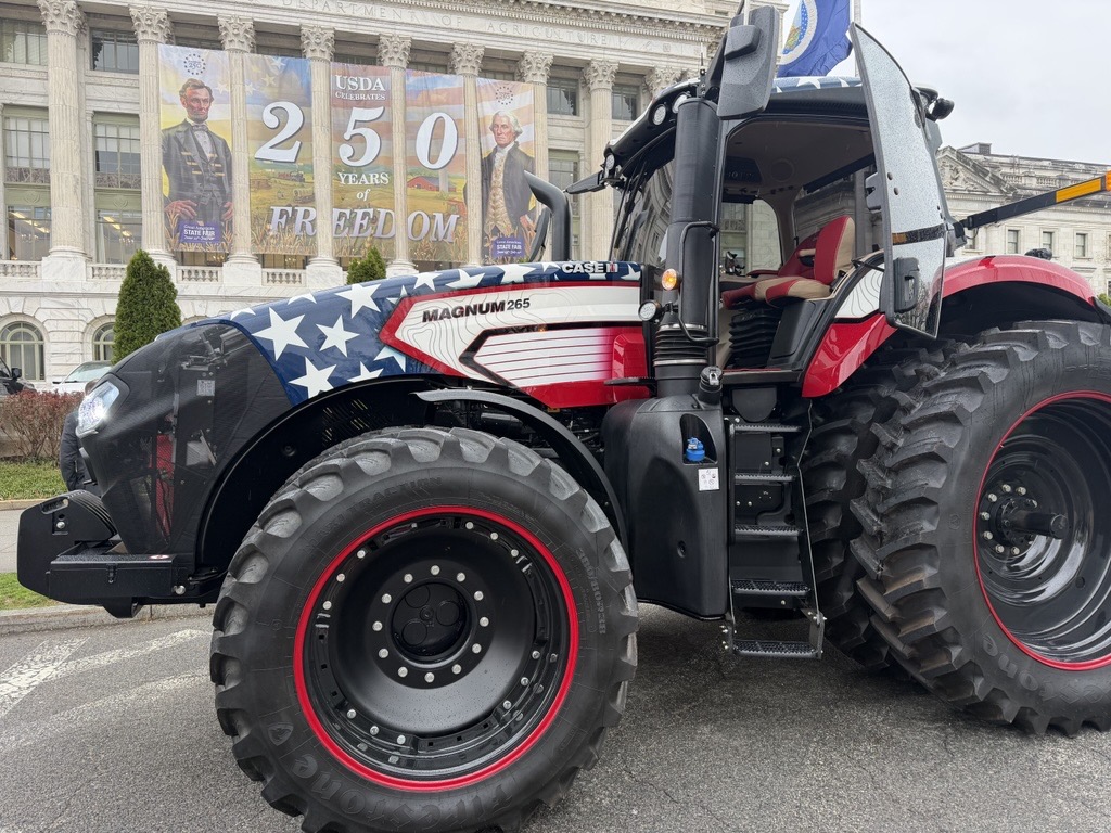 The Heartland Magnum outside of the USDA Building in Washington D.C. after U.S. Secretary of Agriculture, Brooke Rollins, drove the tractor back from the White House's A Great American Agriculture Celebration Event on March 27th, 2026.