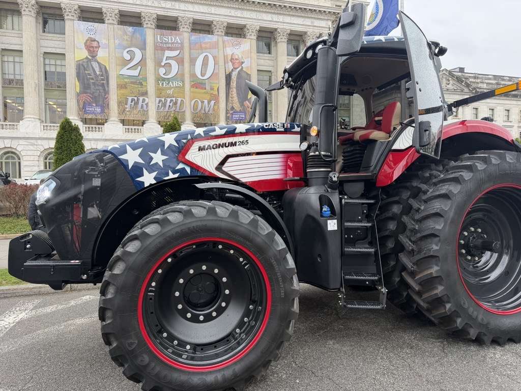 The Heartland Magnum outside of the USDA Building in Washington D.C. after U.S. Secretary of Agriculture, Brooke Rollins, drove the tractor back from the White House's A Great American Agriculture Celebration Event on March 27th, 2026.