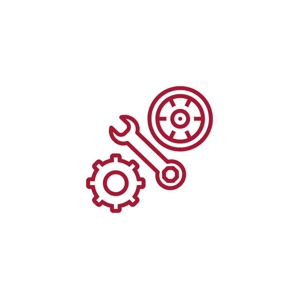 Repairs reconditioning icon in Case IH red
