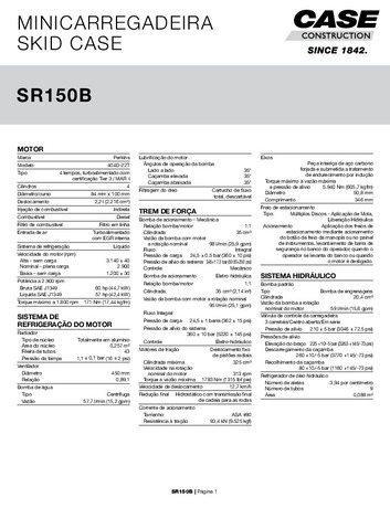 SR150B - Folheto Técnico