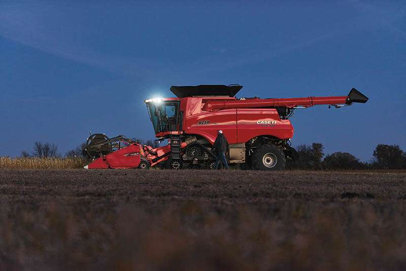sideview of Axial-flow 8250 at night with light