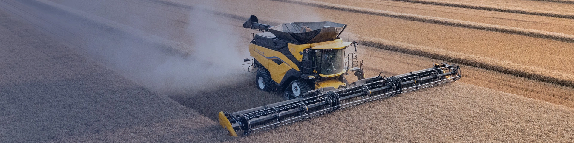 New Holland CR10 combine working in field