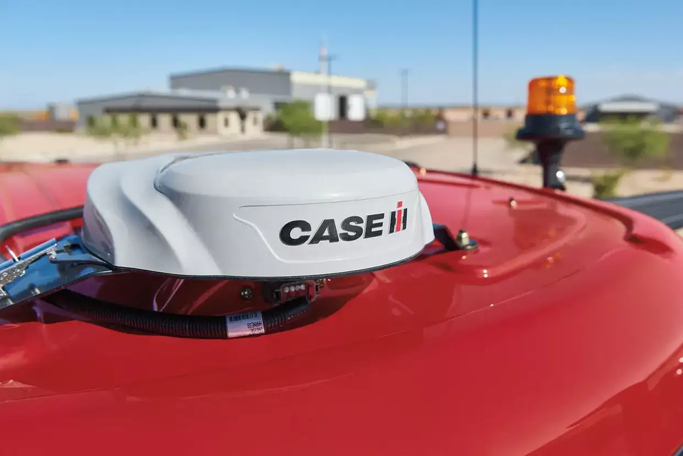 Case IH Vector Pro receiver on top of tractor, with focus on receiver