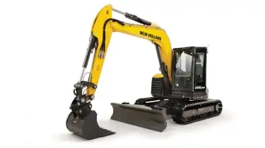 Midi excavator side view.