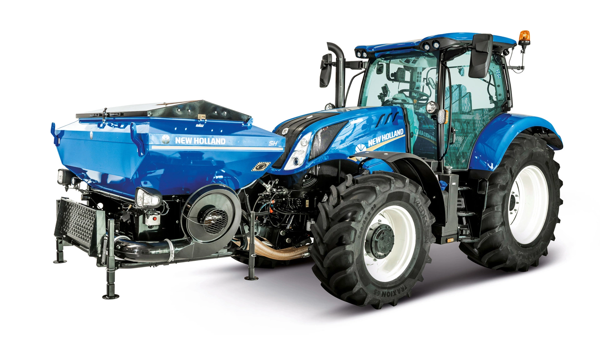 New Holland's Tractor with SH Front Mounted Hopper