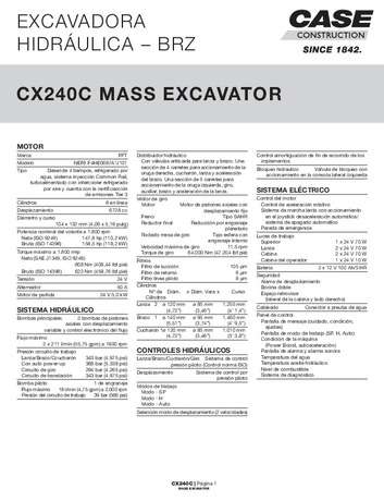 Encarte - CX240C Mass Excavator