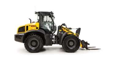 Side profile of compact wheel loader.