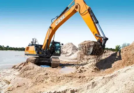 CX350D Large Crawler Excavator action shot