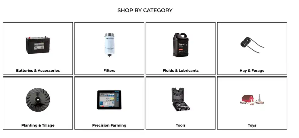Screenshot of CNH part store